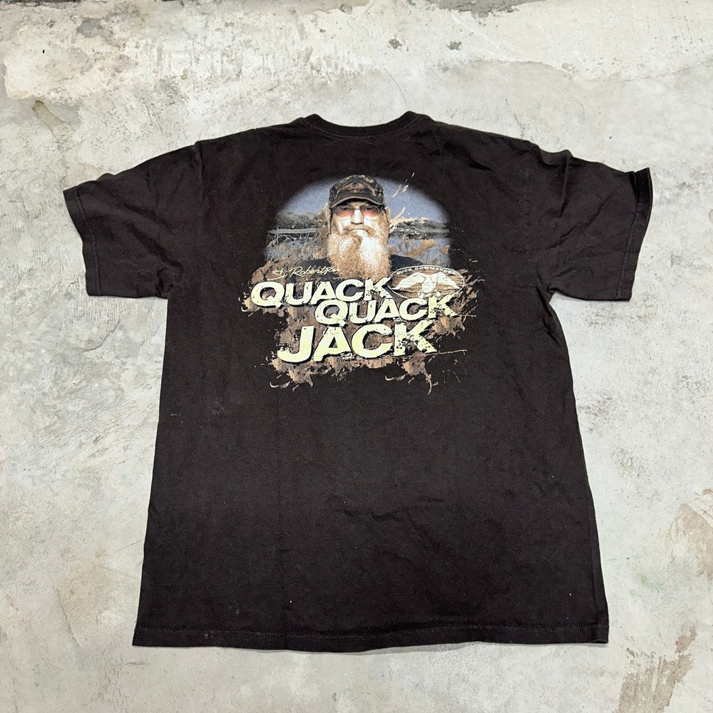 Duck Commander Quack Quack Jack T Shirt Mens Large Hunting Brown Graphic‎